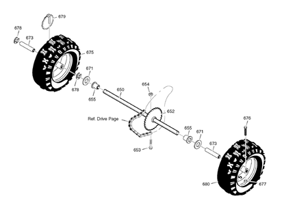 Wheels Diagram and Parts List for 626752X16B-ST7526 2007 Briggs and Stratton Snow Blower
